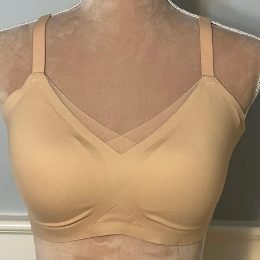 Honeylove Wireless Crossover Bra NWT NEW Sand 44DD 3X - Picture 4 of 9